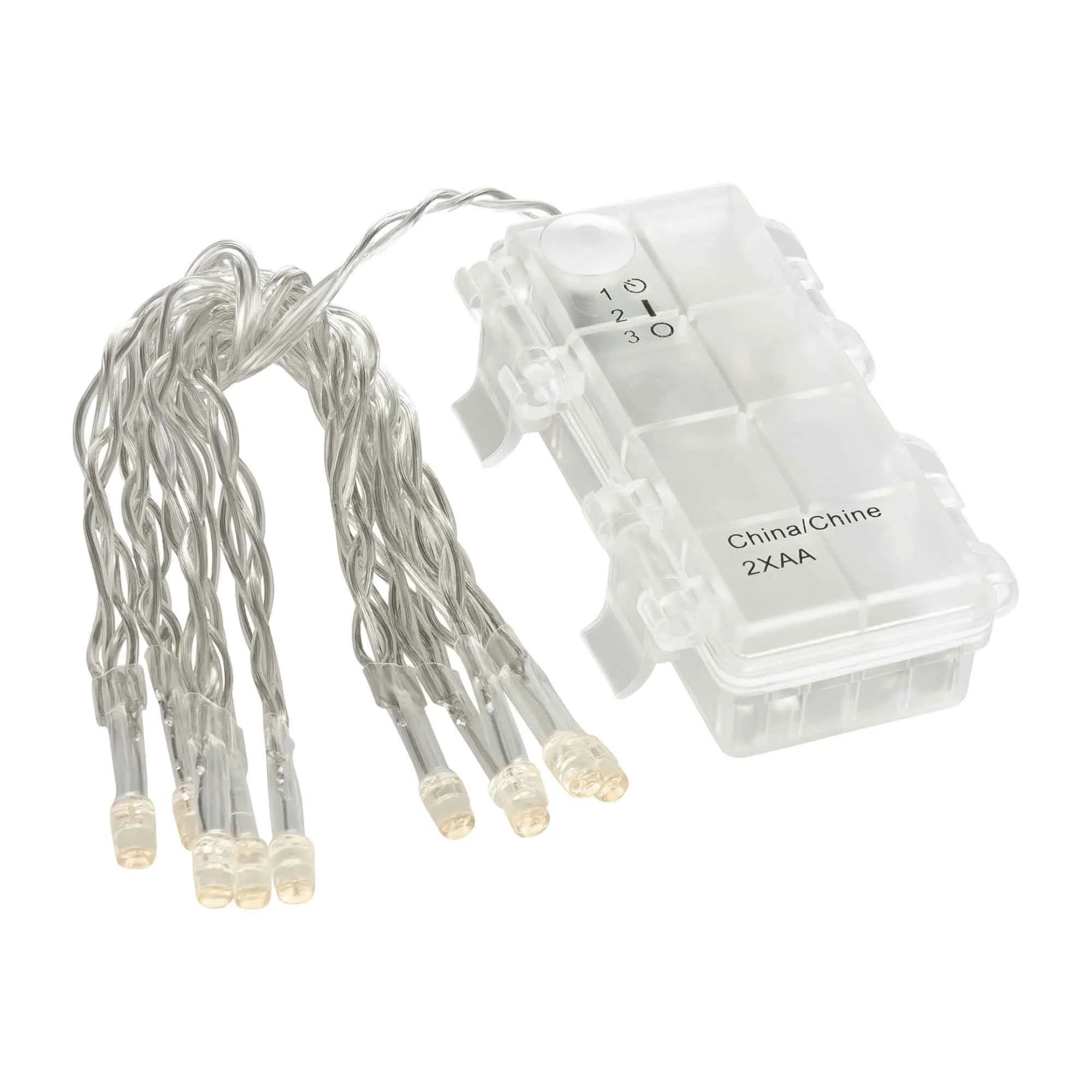 LED-Lichterkette für Außen – 1,35 m, 10 warmweiße LEDs, Batteriebetrieb